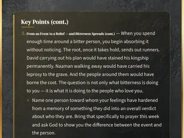 Inside the Study Guide: Key Points, continued, with questions to take to prayer